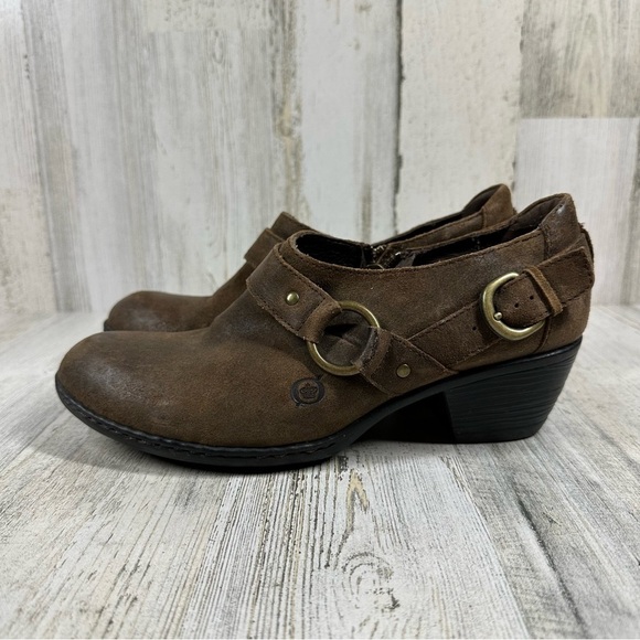 Born Shoes - Born‎ Zowy Tobacco Brown Harness Ankle Booties #800